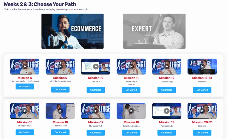 one funnel away challenge review ecommerce journey
