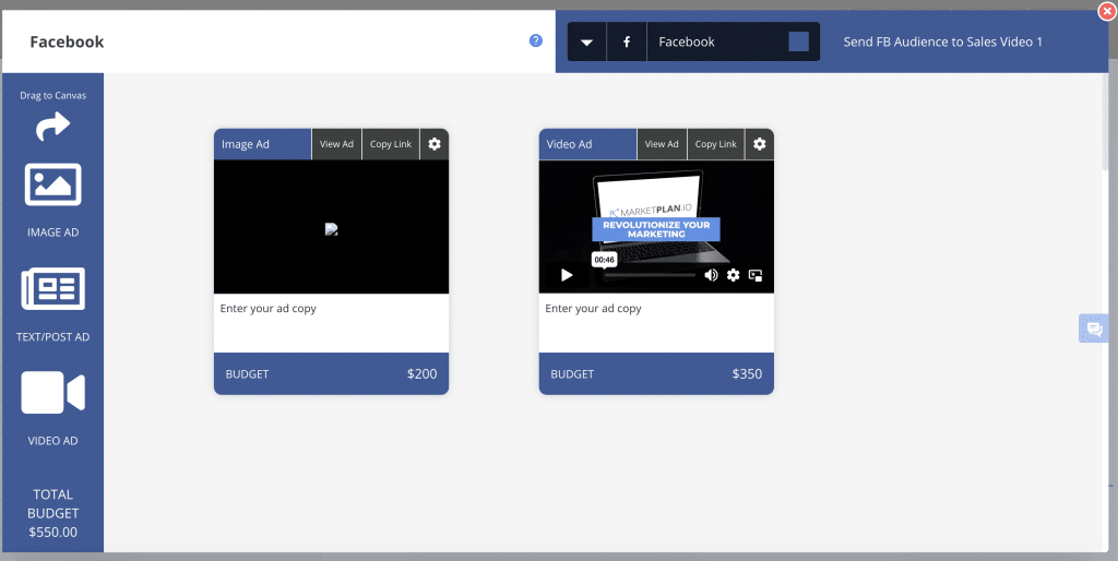 MarketPlan: customize fb ad
