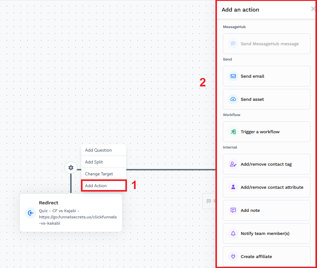 clickfunnels survey action
