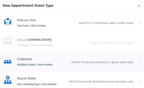 clickfunnels 2.0 appointment event types