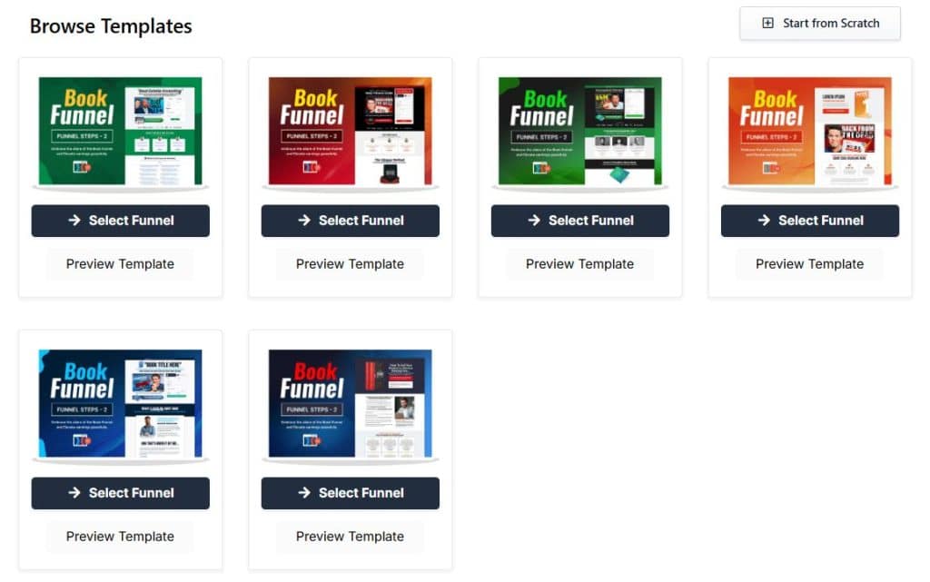 clickfunnels book funnel templates