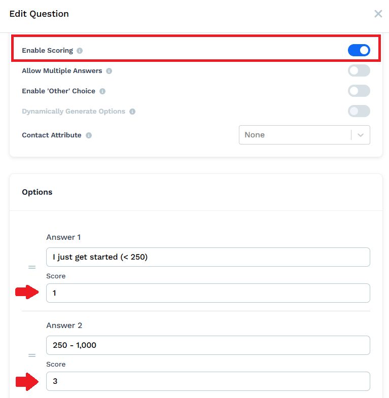 clickfunnels survey scoring